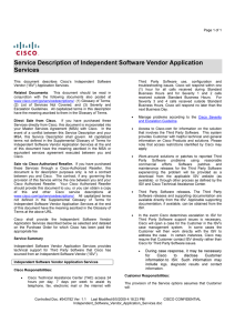 Service Description of Independent Software Vendor Application Services