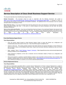 Service Description of Cisco Small Business Support Service