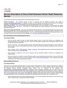 Service Description of Cisco Small Business Partner Rapid Response Service