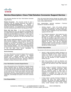 Service Description: Cisco Tidal Solution Connector Support Service