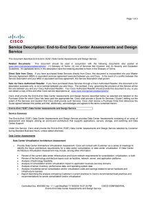 Service Description: End-to-End Data Center Assessments and Design Service