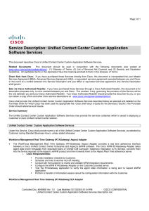 Service Description: Unified Contact Center Custom Application Software Services