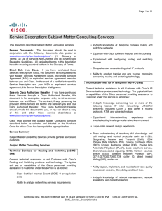 Service Description: Subject Matter Consulting Services