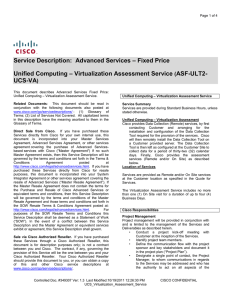 – Fixed Price Service Description:  Advanced Services – Virtualization Assessment Service