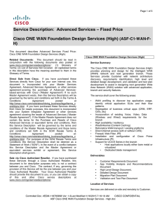 Service Description:  Advanced Services – Fixed Price (ASF-C1-WAN-F- H)