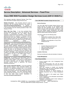 Service Description:  Advanced Services – Fixed Price (ASF-C1-WAN-F-L)