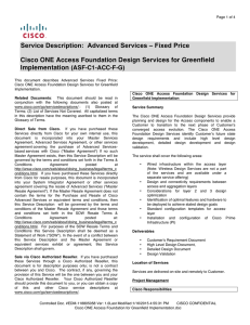 Service Description:  Advanced Services – Fixed Price