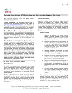 Service Description: SP Mobile Internet Optimization Support Services