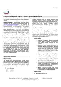 Service Description: Service Control Optimization Service