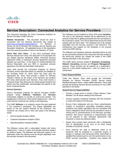 Service Description: Connected Analytics for Service Providers