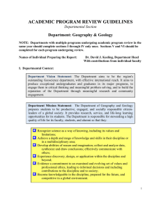 ACADEMIC PROGRAM REVIEW GUIDELINES Department: Geography &amp; Geology Departmental Section