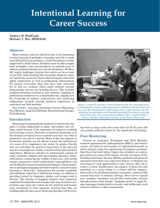 Intentional Learning for Career Success Abstract Andrew H. Wulff and