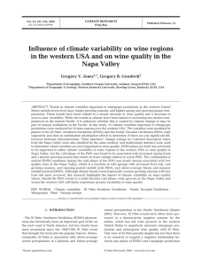 Influence of climate variability on wine regions Napa Valley