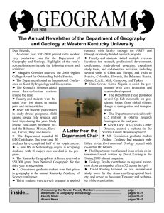 The Annual Newsletter of the Department of Geography