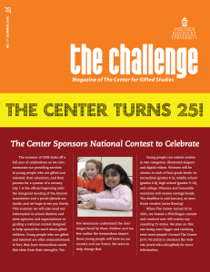 The Center Turns 25! The Center Sponsors National Contest to Celebrate