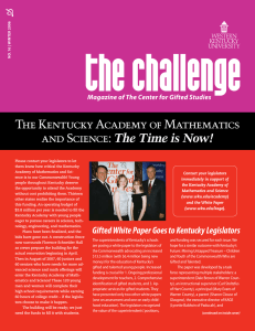 The Kentucky Academy of Mathematics and Science: The Time is Now!