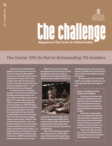 The Center TIPs Its Hat to Outstanding 7th Graders