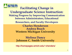 Facilitating Change in Undergraduate Science Instruction: