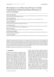 Development of an Observation Protocol to Study Active Learning*