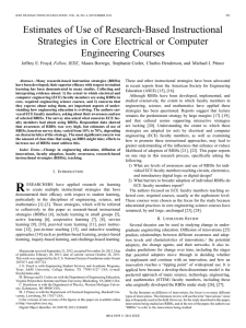 Estimates of Use of Research-Based Instructional Engineering Courses