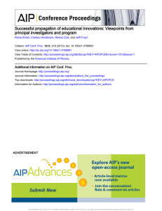 Successful propagation of educational innovations: Viewpoints from principal investigators and program