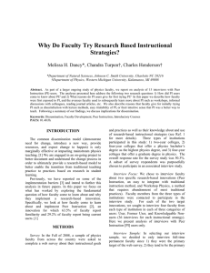 Why Do Faculty Try Research Based Instructional Strategies?