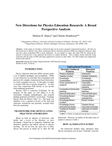 New Directions for Physics Education Research: A Broad Perspective Analysis