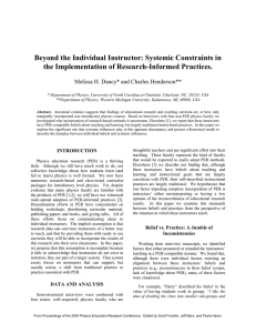 Beyond the Individual Instructor: Systemic Constraints in