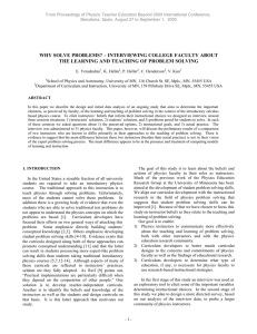 From Proceedings of Physics Teacher Education Beyond 2000 International Conference,