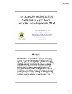 The Challenges of Spreading and Sustaining Research-Based Instruction in Undergraduate STEM Abstract