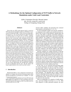 A Methodology for the Optimal Configuration of TCP Traffic in... Simulations under Link Load Constraints