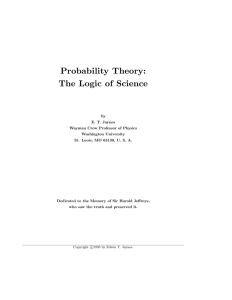 Probability Theory: The Logic of Science