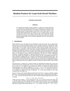 Random Features for Large-Scale Kernel Machines Abstract