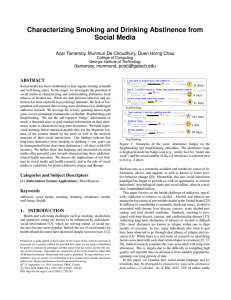 Characterizing Smoking and Drinking Abstinence from Social Media {tamersoy, munmund,