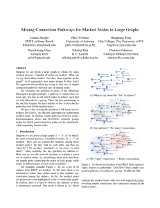 Mining Connection Pathways for Marked Nodes in Large Graphs