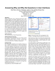 Answering Why and Why Not Questions in User Interfaces