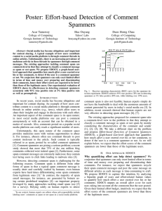 Poster: Effort-based Detection of Comment Spammers Acar Tamersoy Hua Ouyang