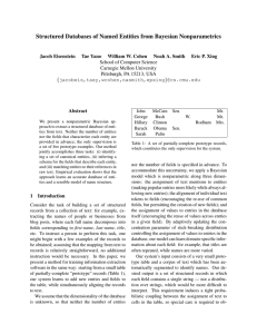 Structured Databases of Named Entities from Bayesian Nonparametrics