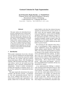 Gestural Cohesion for Topic Segmentation