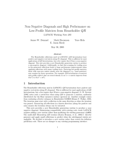Non-Negative Diagonals and High Performance on Low-Profile Matrices from Householder QR