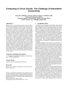 Computing in Cirrus Clouds: The Challenge of Intermittent Connectivity