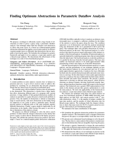 Finding Optimum Abstractions in Parametric Dataflow Analysis Xin Zhang Mayur Naik Hongseok Yang