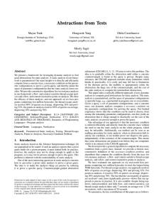 Abstractions from Tests Mayur Naik Hongseok Yang Ghila Castelnuovo