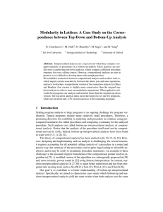 Modularity in Lattices: A Case Study on the Corres- G. Castelnuovo
