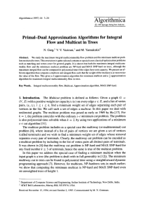 Algorithmica Primal-Dual  Approximation Algorithms for Integral Flow and Multicut in Trees