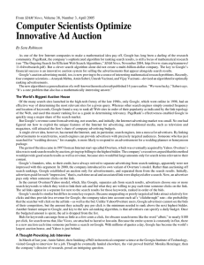 Computer Scientists Optimize Innovative Ad Auction By Sara Robinson SIAM News