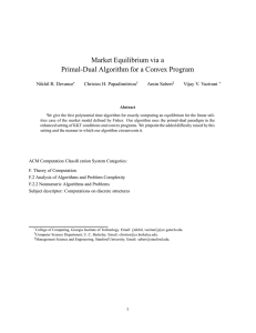 Market Equilibrium via a Primal-Dual Algorithm for a Convex Program