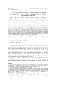 A COMPLEMENTARY PIVOT ALGORITHM FOR MARKET EQUILIBRIUM UNDER SEPARABLE, PIECEWISE-LINEAR CONCAVE UTILITIES