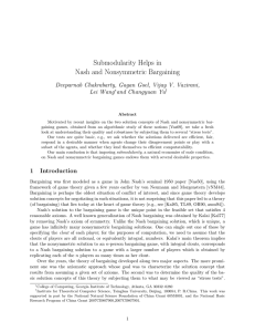 Submodularity Helps in Nash and Nonsymmetric Bargaining Lei Wang