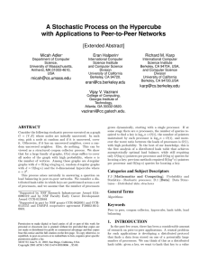 A Stochastic Process on the Hypercube with Applications to Peer-to-Peer Networks
